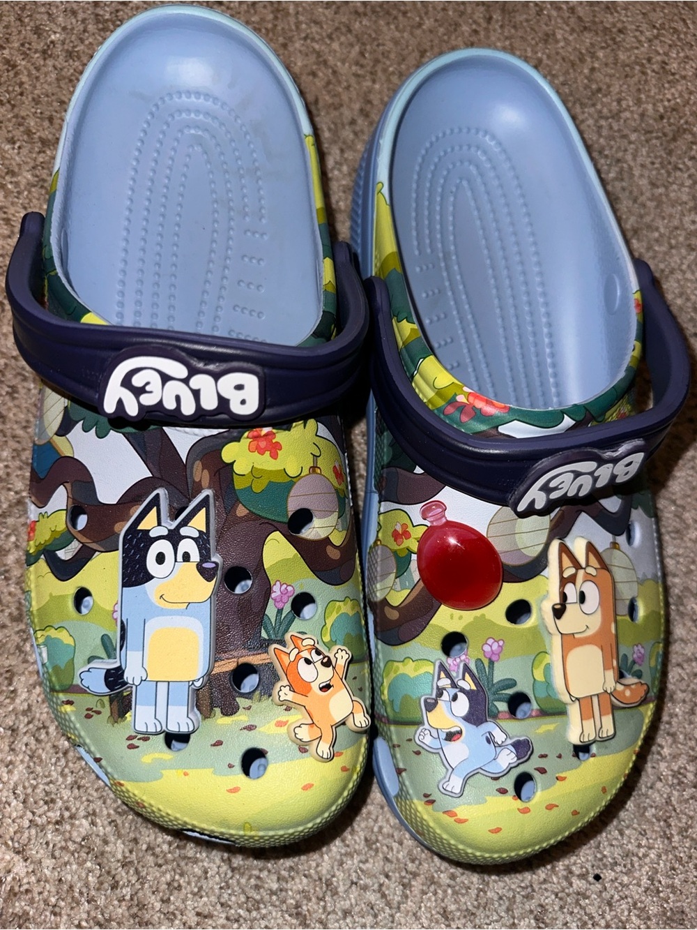 CROCS Light Blue Navy Yellow Cartoon Kids' Slip-On Clogs